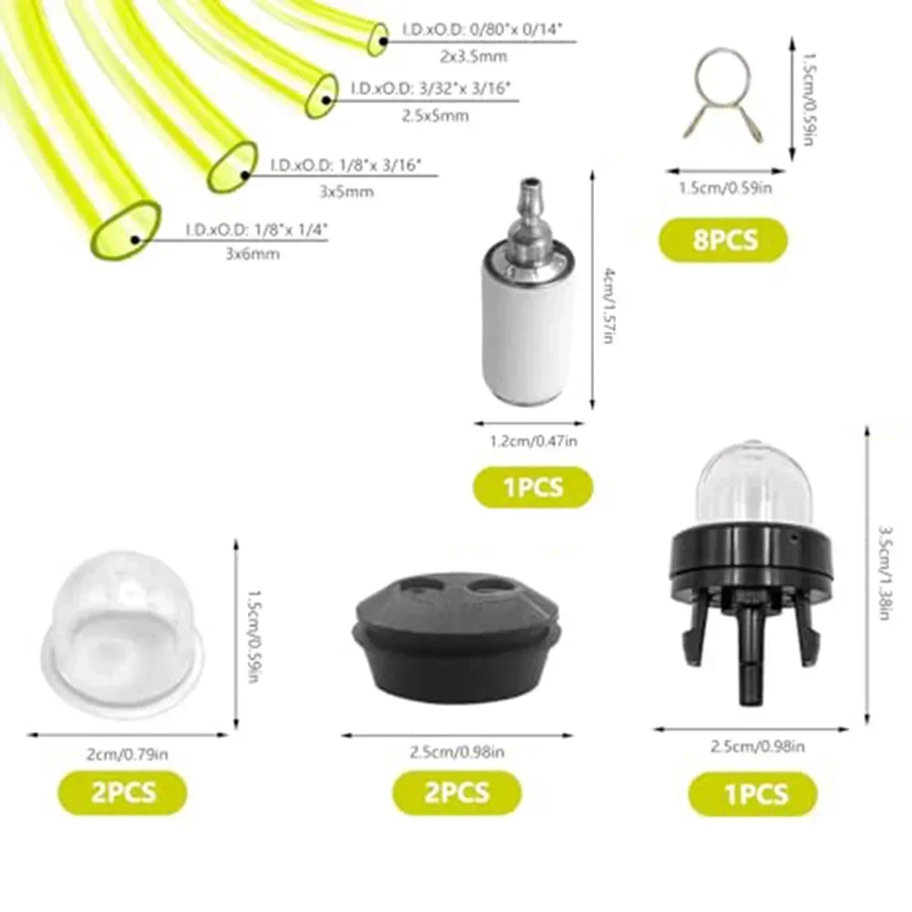 Lawn Mower Accessories Fuel Filter Set Garden Maintenance Aging And Deformation Resistance Easy Installation For Quick Setup