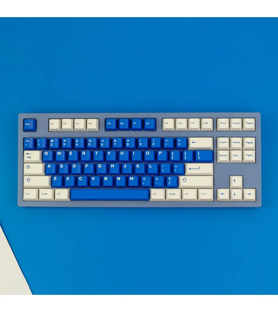 

Classic blue and white keycap ABS two-color molding 264 keys full set of 172 keys