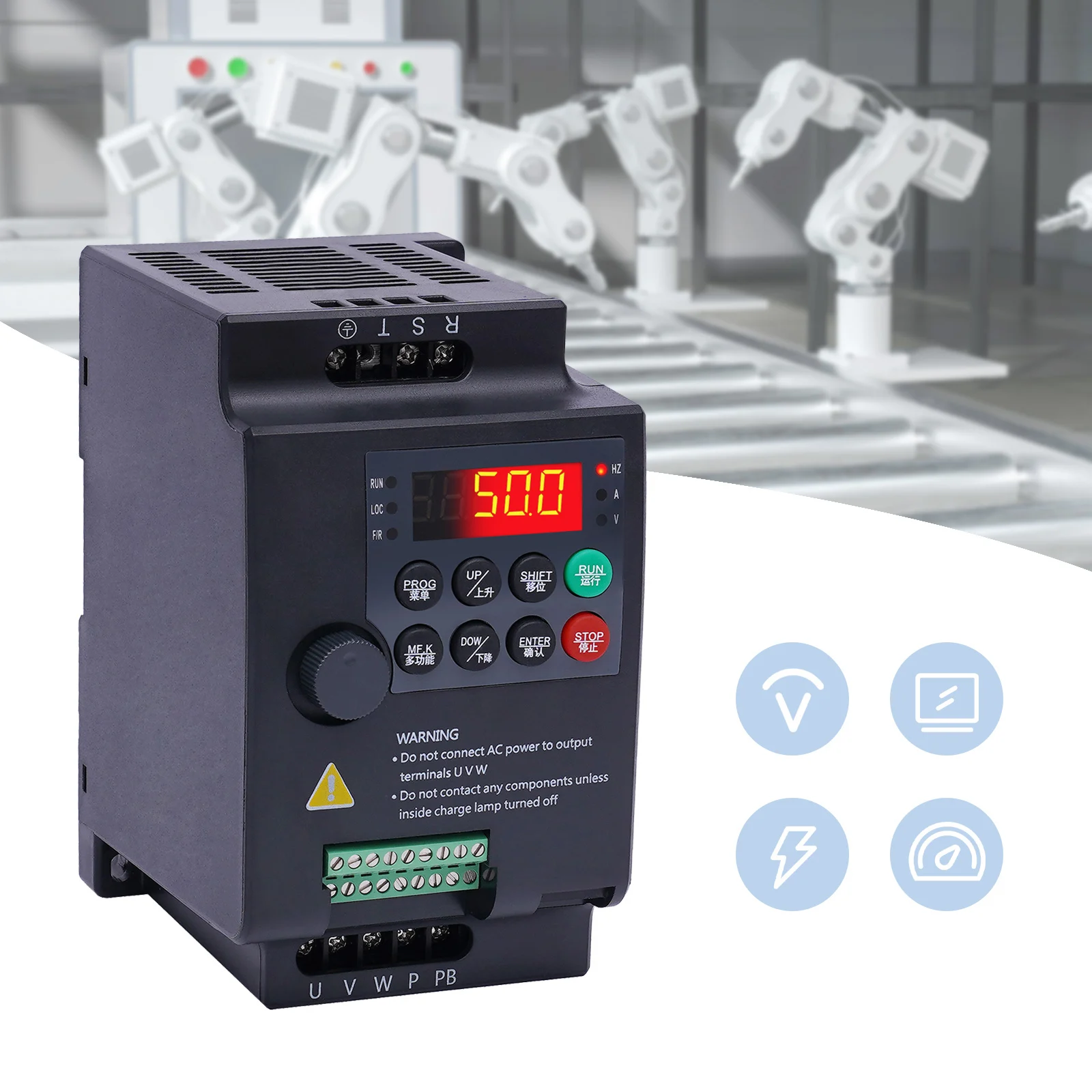 Variable Frequency Drive, 1500W 2HP Single Phase- 3Phase VFD Speed Controller 220V AC Converter Motor CNC, HVAC Speed Control