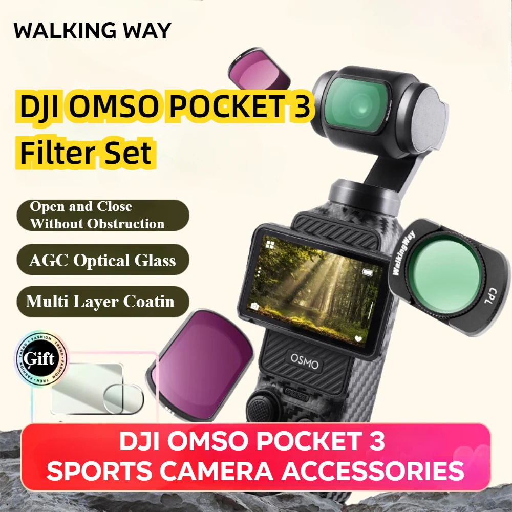 

DJI Osmo Pocket 3 Magnetic Filter Set Black Soft ND CPL Star Filter Optical Glass Nano Coated Filter Sports Camera Accessories