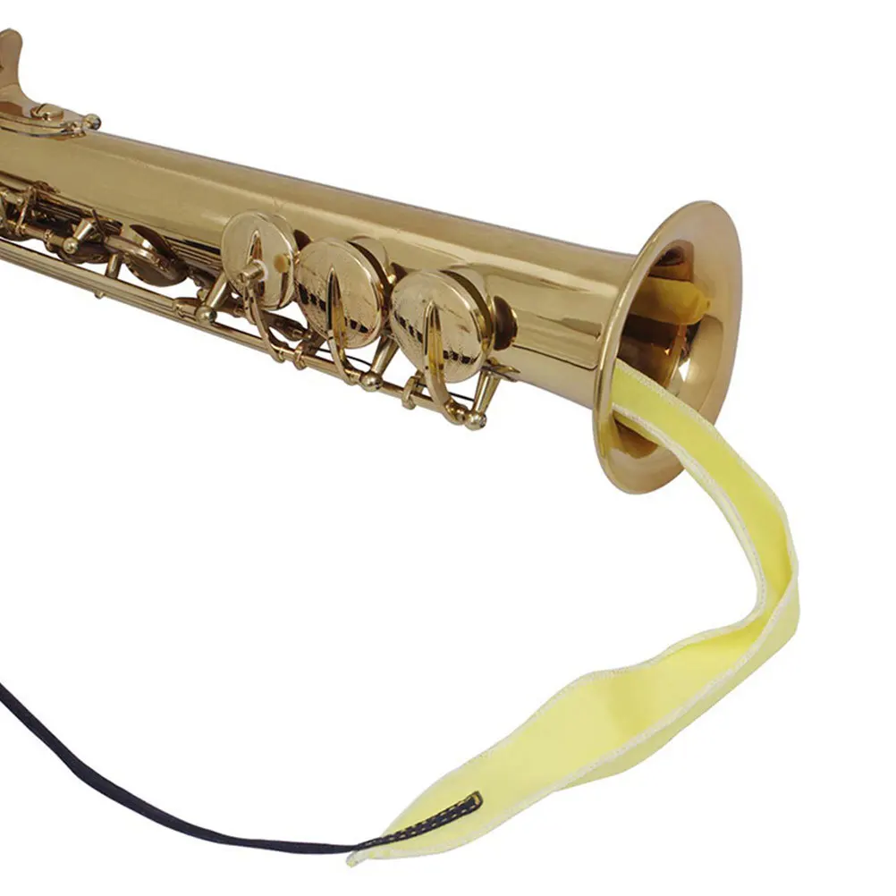 

2Pcs Premium Sax Cleaning Cloth Flute Maintenance Durable Reusable Absorbent Metal Pendant Wind Instruments Care