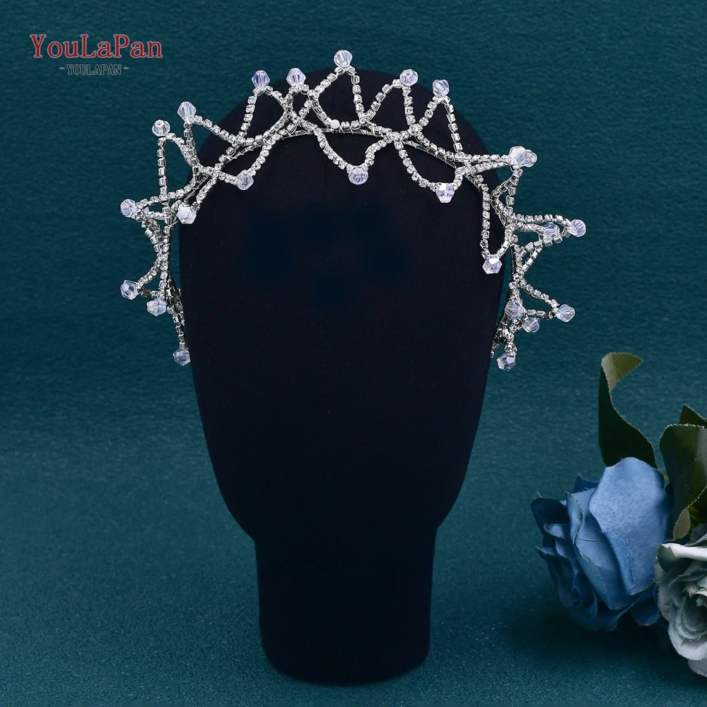 YoulaPan-Faux Pérola Nupcial Headbands, Cocar De Casamento Para A Noiva, Elegante Strass Cabelo Hoop, Enfeites De Cabelo, Para Ir, HP684