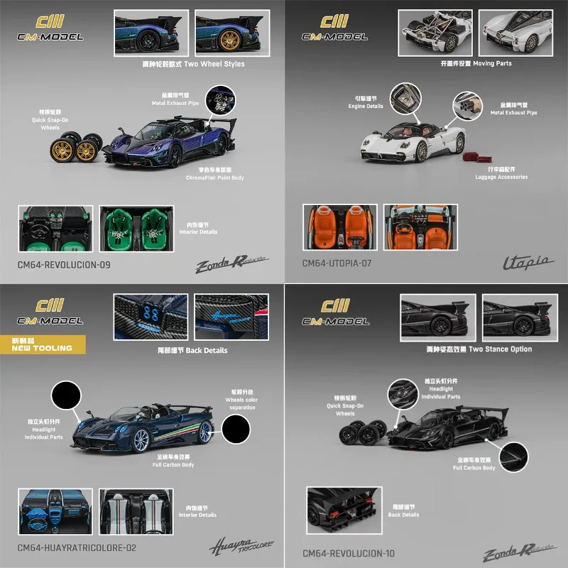 

CM 1:64 Pagani Imola Zentta Huayra Cast Alloy Car Model, Boys' Holiday Gift Toy, Adult Collection Decoration Item.