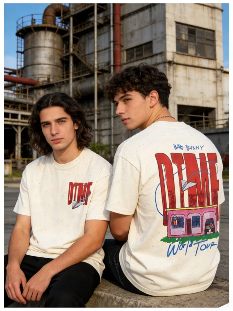 2026 Bad Bunny DTMF World Tour Peripheral Pure Cotton T-shirt for Men and Women Summer Fashion Casual Short Sleeved Shirt Y2k