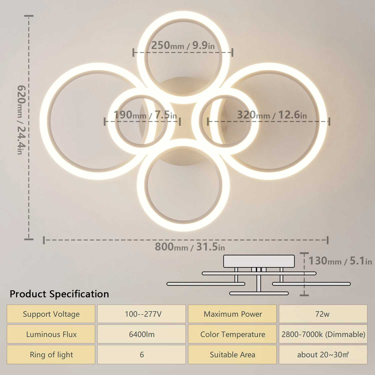 Modern LED Ceiling Lights Circular chandelier Luminaire Lamp Remote control Dimmable Hanging Lamp Home Decoration Daily Lighting