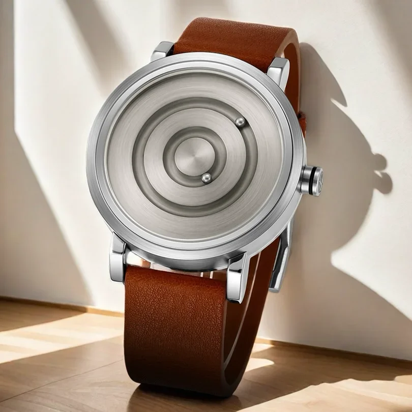 ساعة رجالية فاخرة ساعة يد كوارتز رجالية تصميم جديد مفهومي أسود أبيض ذهبي فضي ستانلس ستيل Reloj ساعة رياضية للرجال