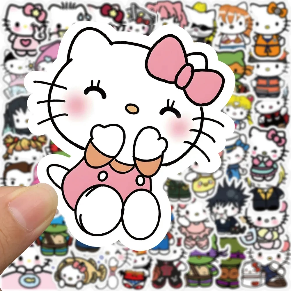 10/30/50/104pcs Art Hello Kitty Anime Stickers Sanrio Kawaii Cartoon Sticker Scrapbooking  Guitar Luggage Laptop Decal Toys Gift