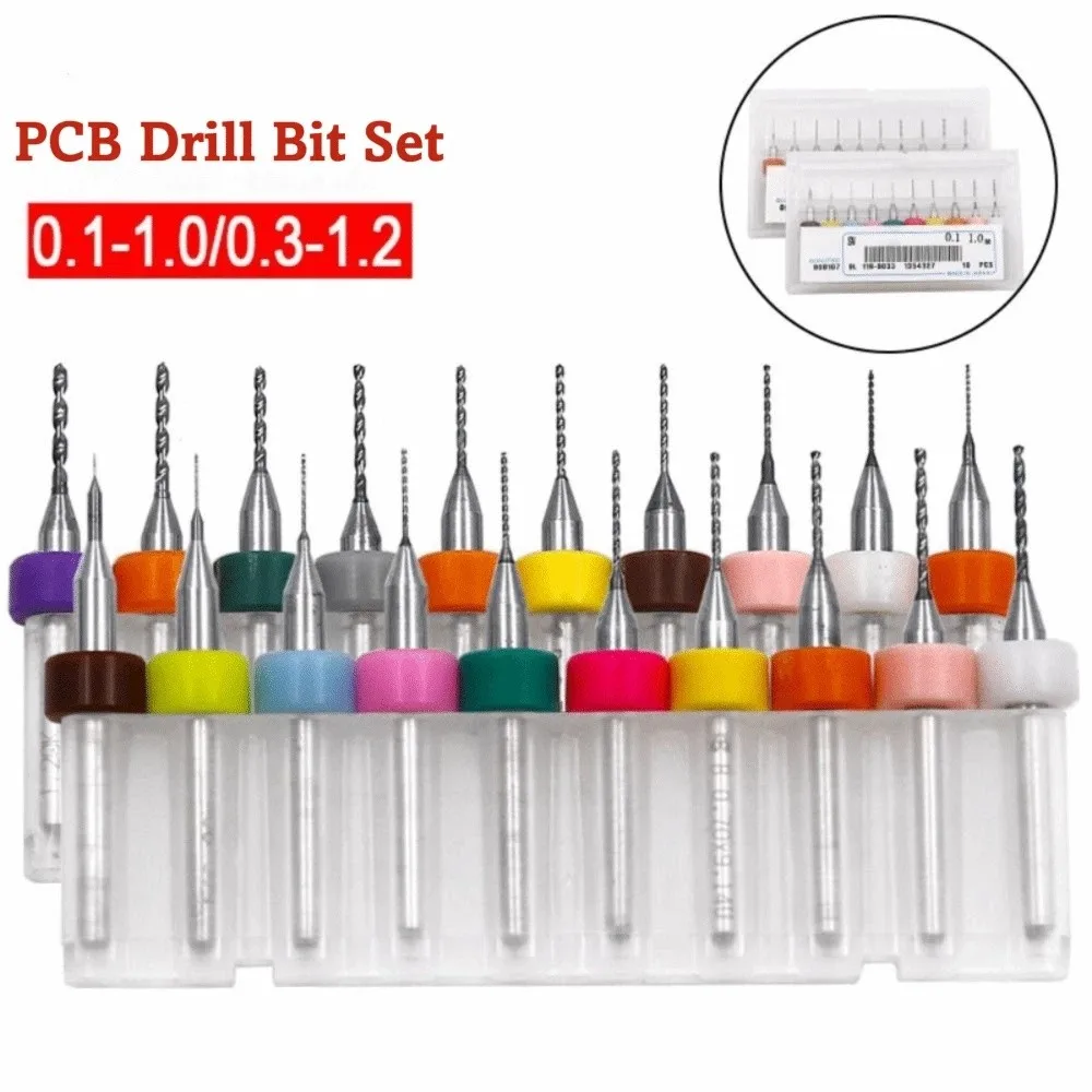 Carbide PCB Drill Bits Tungsten Steel Convenient CNC Drilling Bit Set High Quality Silver Twist Bits Print Circuit Board