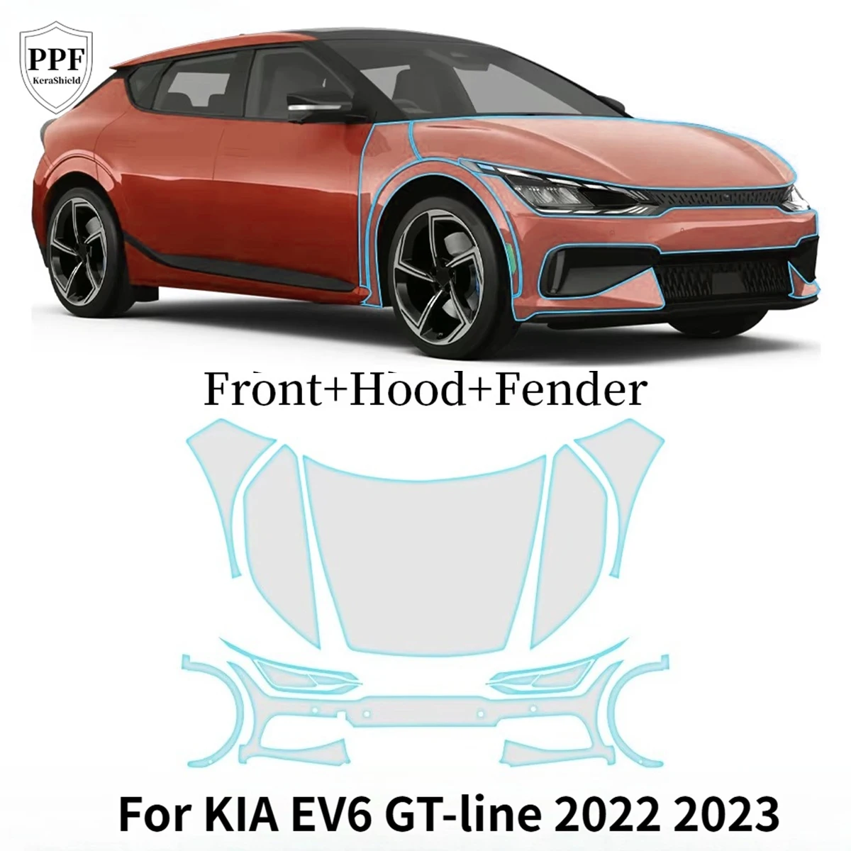 

Matte Clear Cover Pre-cut PPF For KIA EV6 GT-line 2022 2023 TPU Paint Protection Film Resistant Full Wrap Anti-Scratch Sticker