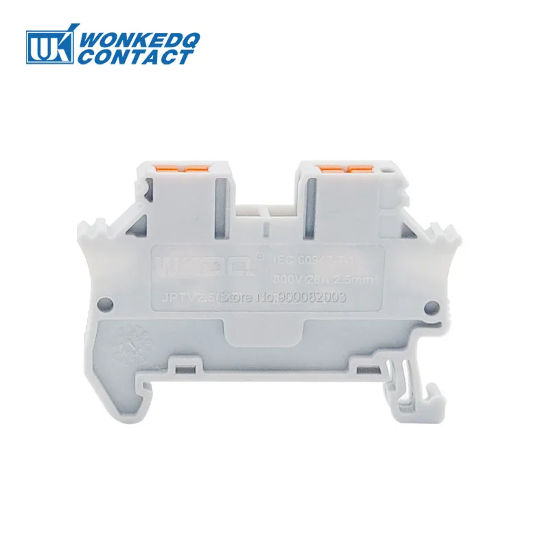 PTV-2.5 Side Entry Terminal Block Push-in Connector 2.5 mm² Cable 2.5mm 0.14-4mm² Wire Electric DIN Rail Terminals PTV2.5