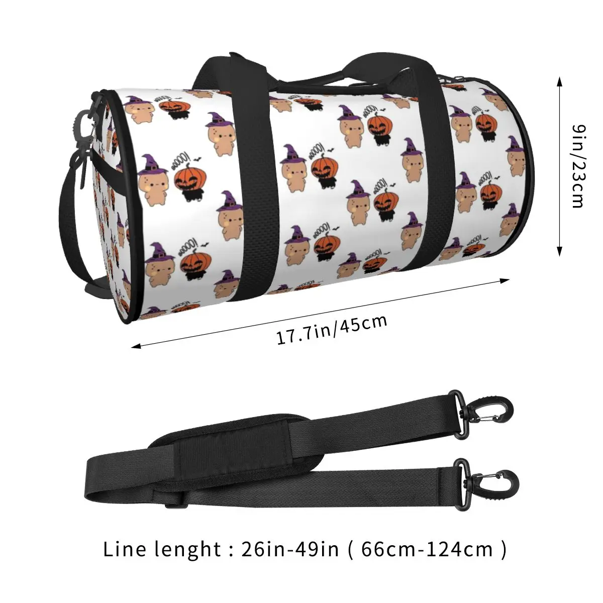 Bubu Dudu In Love Halloween Kürbis Sporttasche Training Sporttaschen Herren Muster Große Grafik Fitnesstasche Tragbare Handtaschen