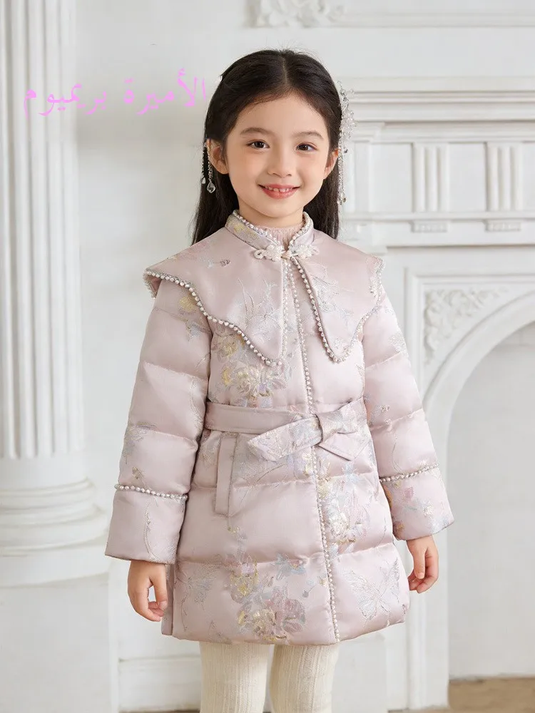 girls'-thickened-mid-length-down-jacket-new-chinese-style-national-trend-winter-clothes-for-children-polyester-fiber-environm