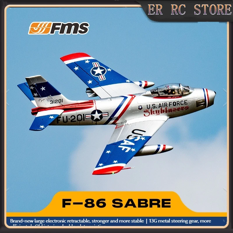FMS RC جديد 80 مللي متر سلسلة Culvert F-86 Sabre محاكاة الكهربائية التحكم عن بعد الفضاء نموذج تجميع الطائرات الثابتة الجناح