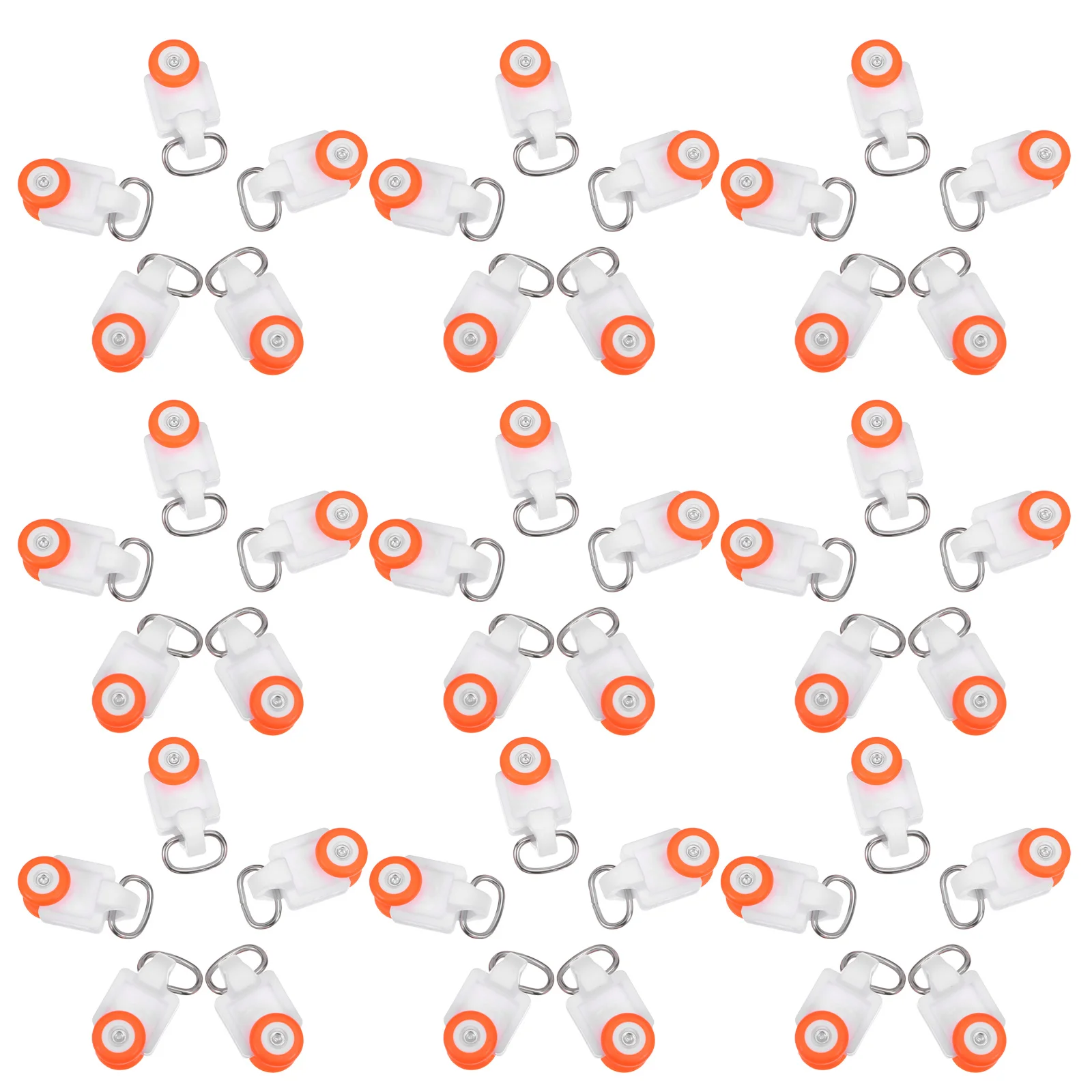 

100Pcs Curtain Track Gliders Twin Wheeled Carriers Heavy Duty Smooth Silent Sliding Rollers Ceiling Curtain Rail Accessories