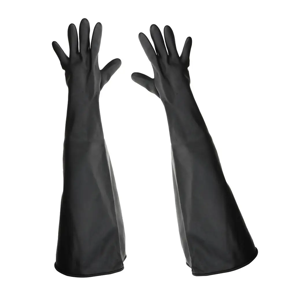 Rubber Work Safety Gloves Thick Durable Long Sleeve Gloves Anti Acid Alkali Protection Gloves for Agriculture Mining