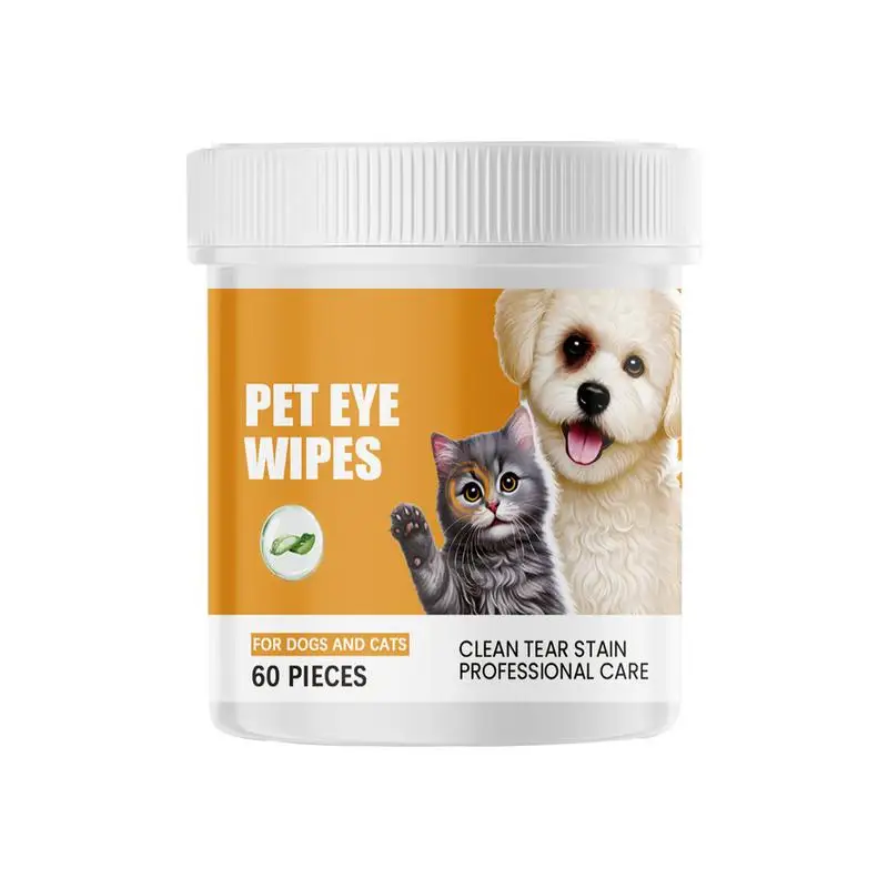 Pet Eye Wipes For Dogs Dog Eye Cleaner Pet Eye Wipes 60X Dog Tear Wipes Eye Stain Remover Cat Eye Wipes Tear Stain Wipes For All