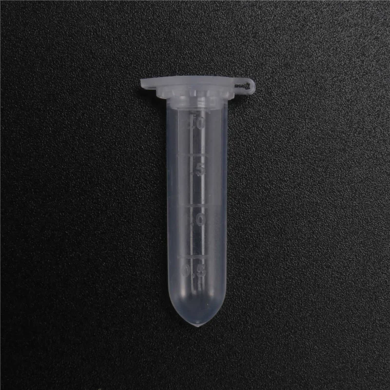 500 قطعة 2 مللي أنبوب الطرد المركزي الصغير أنبوب اختبار قارورة قوارير بلاستيكية شفافة حاوية المفاجئة غطاء لتخزين عينة المختبر