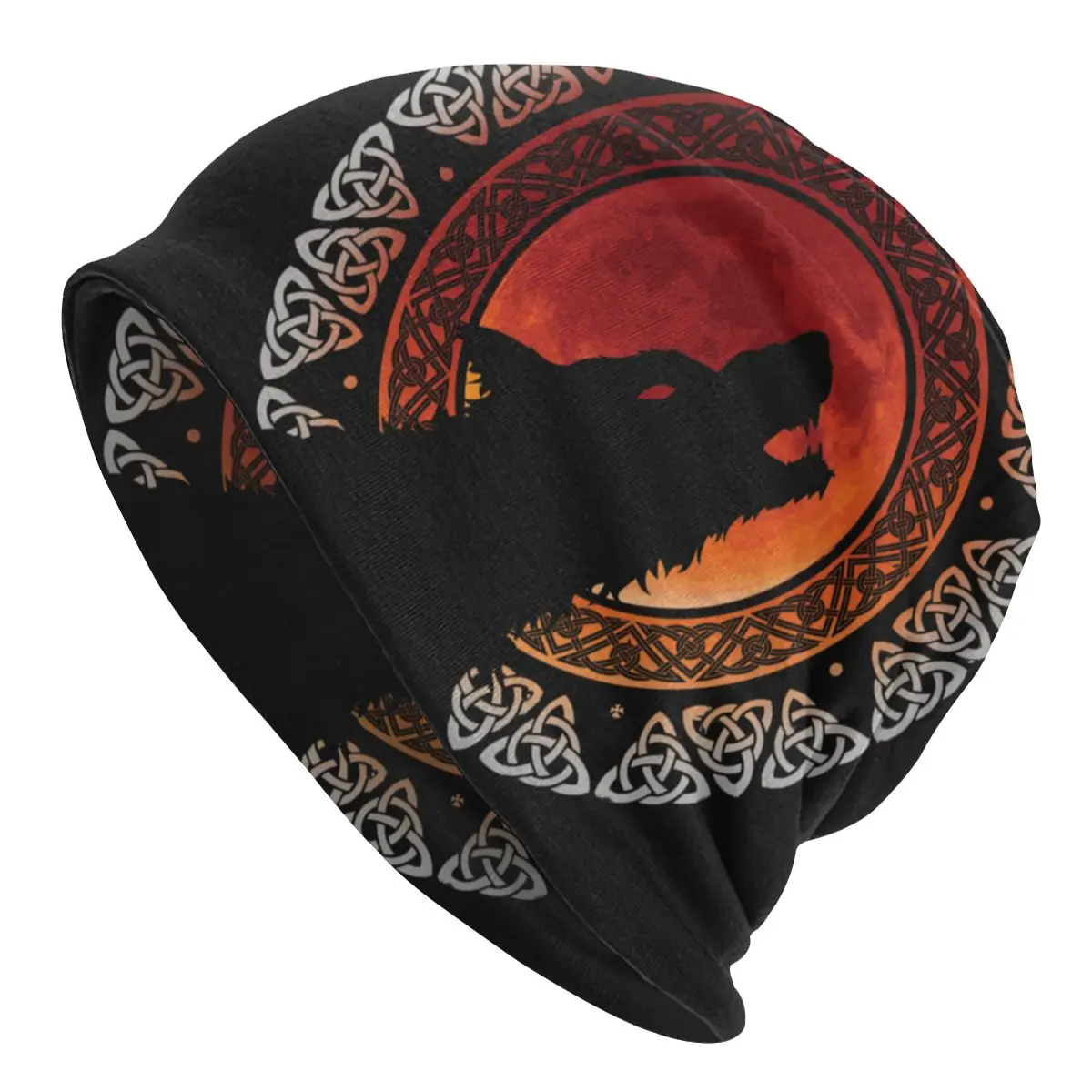 

Fenrir Wolf Moon Bonnet Hat Vintage Ski Skullies Beanies Hats Wolves Viking for Men Women Cap Hat Summer Dual-use Caps