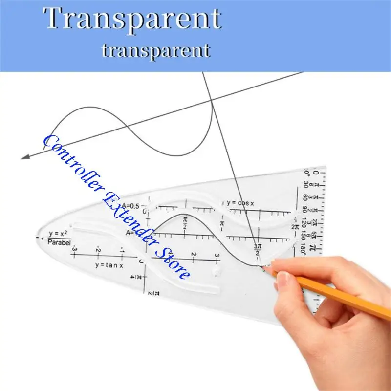N84B Công cụ hình học thước đo cosine chính xác Parabol stencil thước đo cosine nghiên cứu toán học