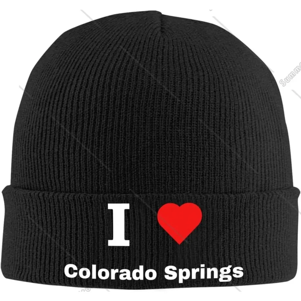 I Love Colorado Springs Beanie for Men Women Winter Knit Hats Cuffed Skull Cap Ski Hat