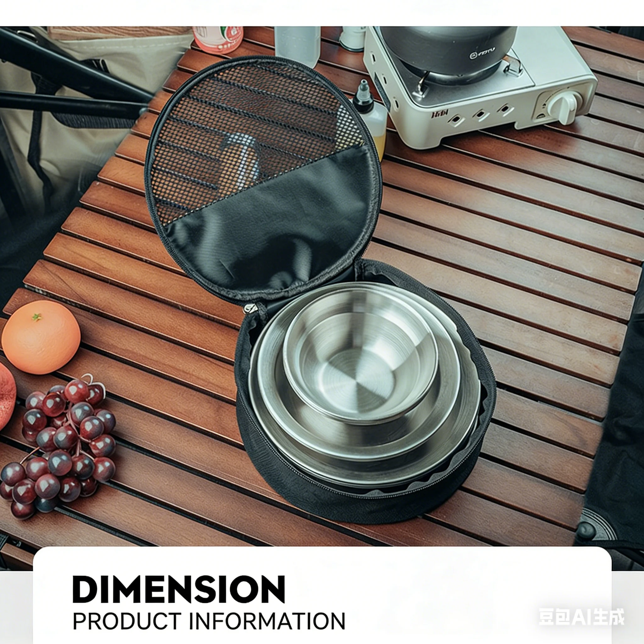Multi-Functional Camping Tableware Set: Rust-Resistant Stainless Steel Plates, Bowls & Dishes - Ideal for Hiking, Road Trips, BB