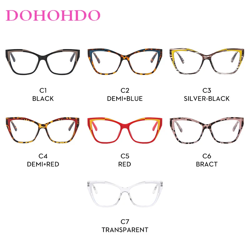 New Luxury Designer Trend Optical Cat Eye Glasses Women Men Fashion Anti Blue Light Filter Computer Reading Eyeglasses Unisex