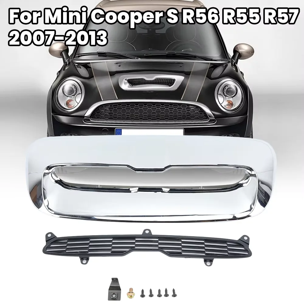 

For Mini Cooper S R56 R55 R57 2007-2013 Front Hood Air Intake Vent Scoop Replace 51132757694 Chrome Air Outlet Cover Trim Parts