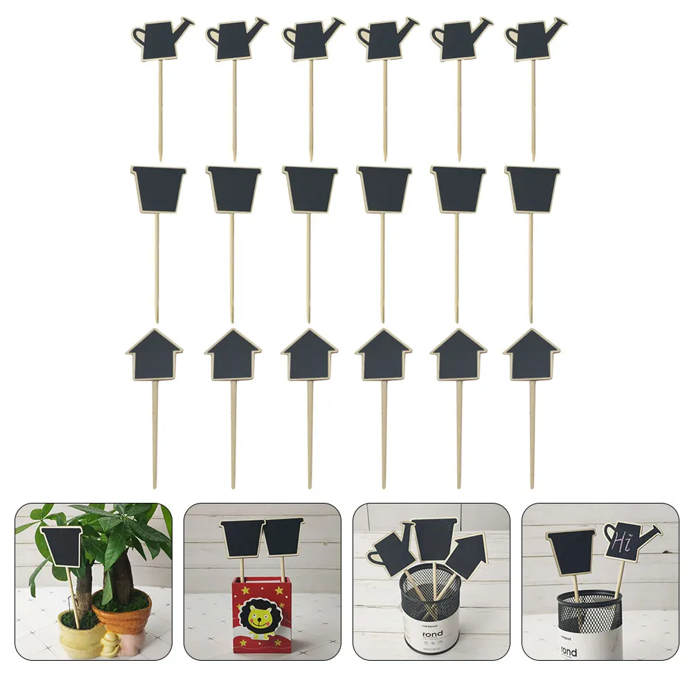 30 pcs Plant Signs Mini Chalkboards Wood Topper Decorative Craft Reusable Garden Label Planter Markers