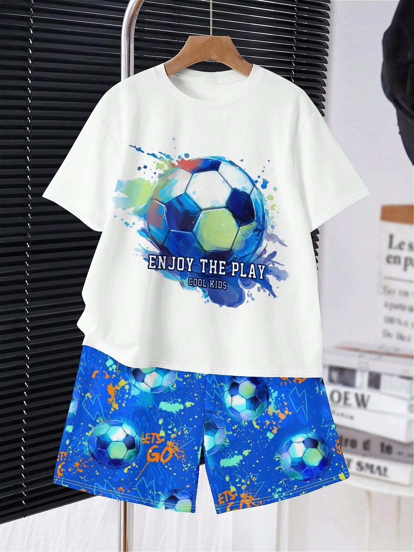 Tween Boy Casual And Simple Gaming Console Patterned Short Sleeve T-Shirt And Shorts Set, Suitable For Summer