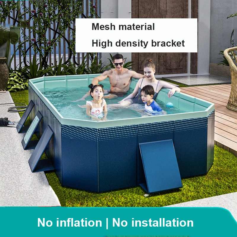 Frame Swimming Pool Family No Inflation Folding Large Giant Family Swimming Pool Yard And Garden Home Kids Children Summer