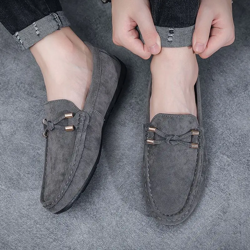 

Мужские повседневные лоферы на плоской подошве с круглым носком, летняя распродажа, тренд 2025 года, классические оригинальные новые мужские кожаные туфли по низкой цене, акция