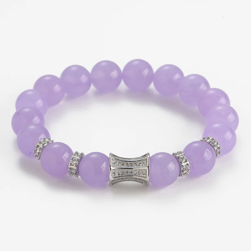 خمر الجمشت البنفسجي مطرز أساور للنساء الفاخرة الحجر الطبيعي مجوهرات صيفية امرأة اكسسوارات مرونة هدية 2025 #5