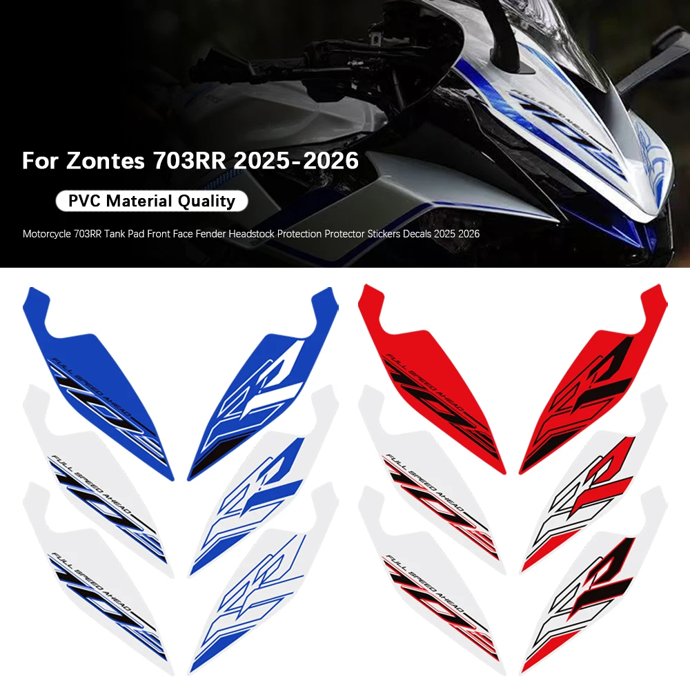 

Motorcycle For Zontes 703RR 703 RR 2025 2026 Tank Pad Front Face Fender Headstock Protection Protector Stickers Decals RR 703