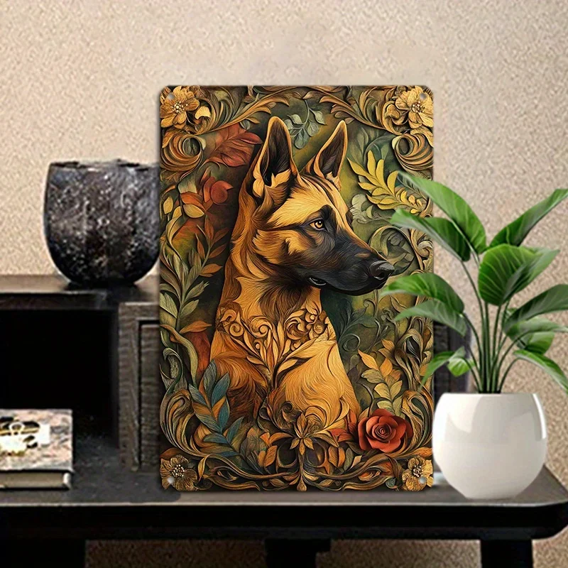 Belgian Malinois Vintage Aluminum Wall Art, Durable Metal Tin Sign for Home, Office, or Outdoor Decor, Decorative Wall Poster
