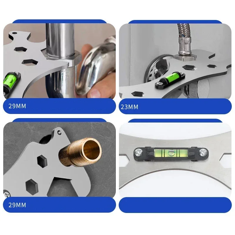 Special Wrench Tools with Level Shower Faucet Installation Bathroom Multifunctional Level Wrench Ruler Distance Measuring Tool