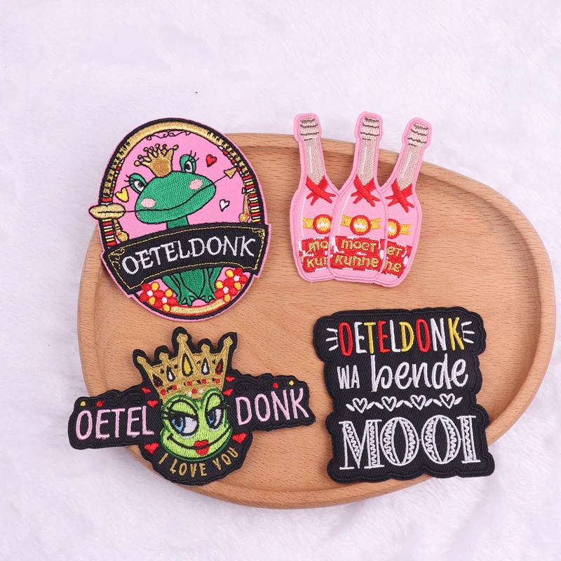 2025 Netherland Oeteldonk Emblem Iron On Patches For Clothes Carnival Frog Embroidered Patch For Netherland Fusible Patches DIY
