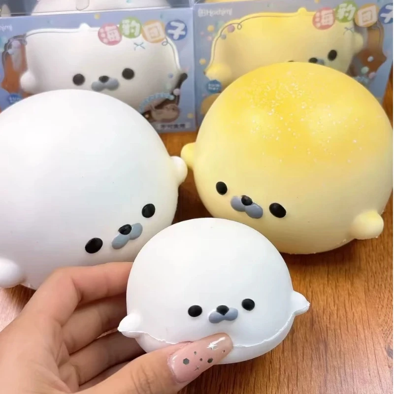 Soft Seal Squeeze Ball Small Simulation Animal Creamy Texture Sensory Pinch Squishy Slow Rebound Stress Relief Ball For Adults