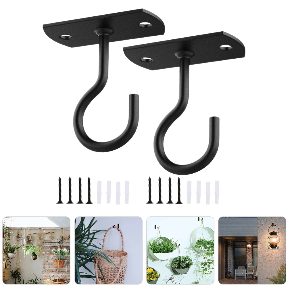 2 Sets Wall Hook Planters outside Feeder Hooks for Hanging Heavy Duty Light Hanger Coat