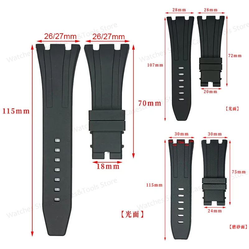 26mm/27mm 28mm 30mm Rubber Watchband For AP 15400 26470 15703 Watch Strap Soft Silicone Diving Men Sports Bracelet Wrist Band