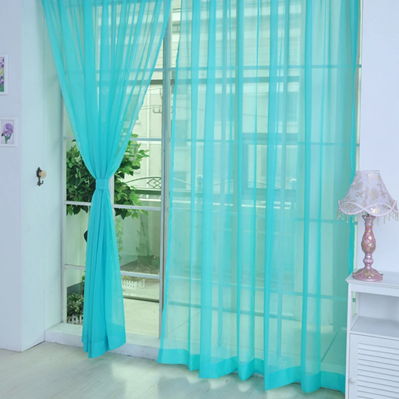 Transparente Fenstergaze Einfarbige Hochzeitsgaze Haushaltsprodukte Luxuriöser Stil Einfach zu Installierende Vorhänge Zubehör – Detail 25