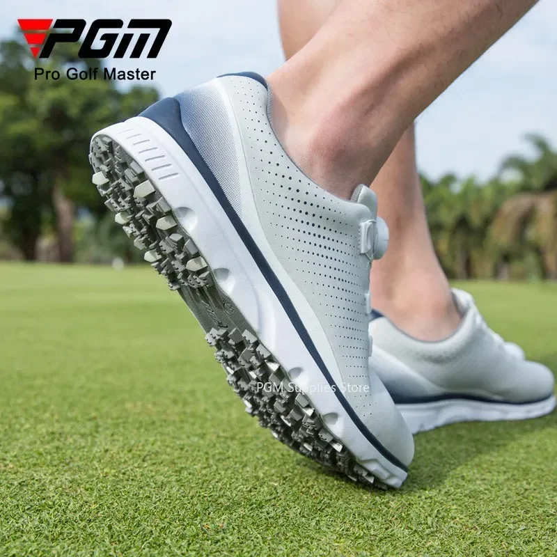 PGM Golf Shoes Men\'s Anti slip Nail Knob Lace Waterproof Superfiber Sports Shoes Golf Men\'s Shoes Golf Sports Accessories