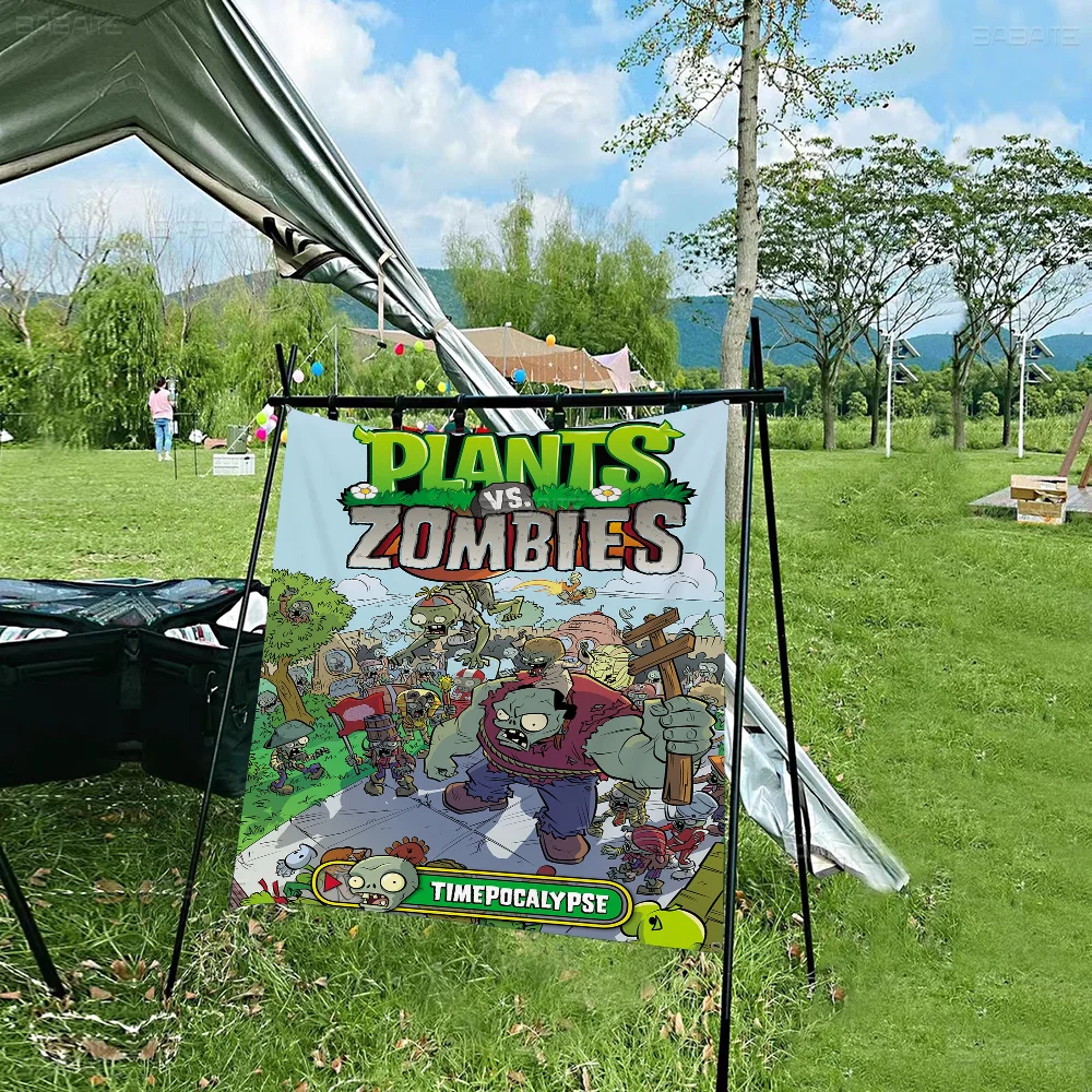 P-Plant Vs Z-Zombie Large Size Flags Printing Patterns Interesting Birthday Party Decorations Banner