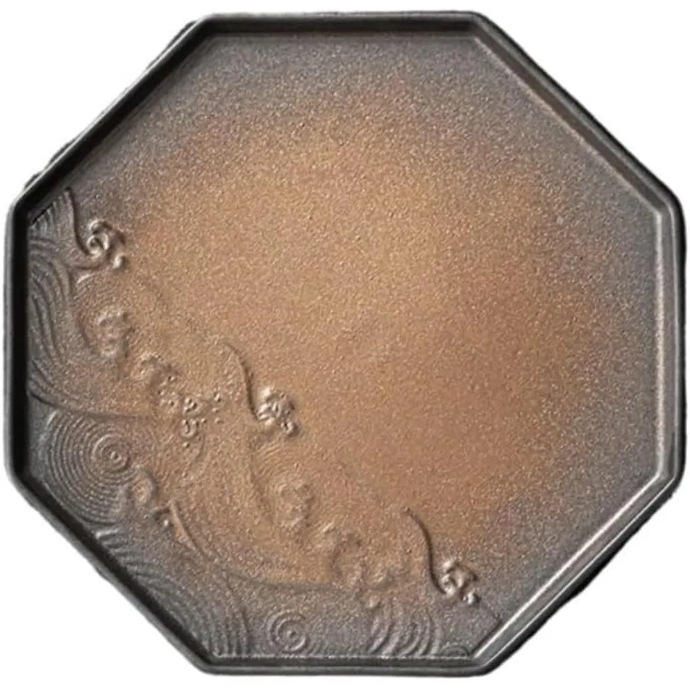 

Керамический поднос для китайского чая, сервировочный поднос в стиле ретро кунг-фу для домашнего офиса, любителей гладкого глазурованного стола, 19,5 см