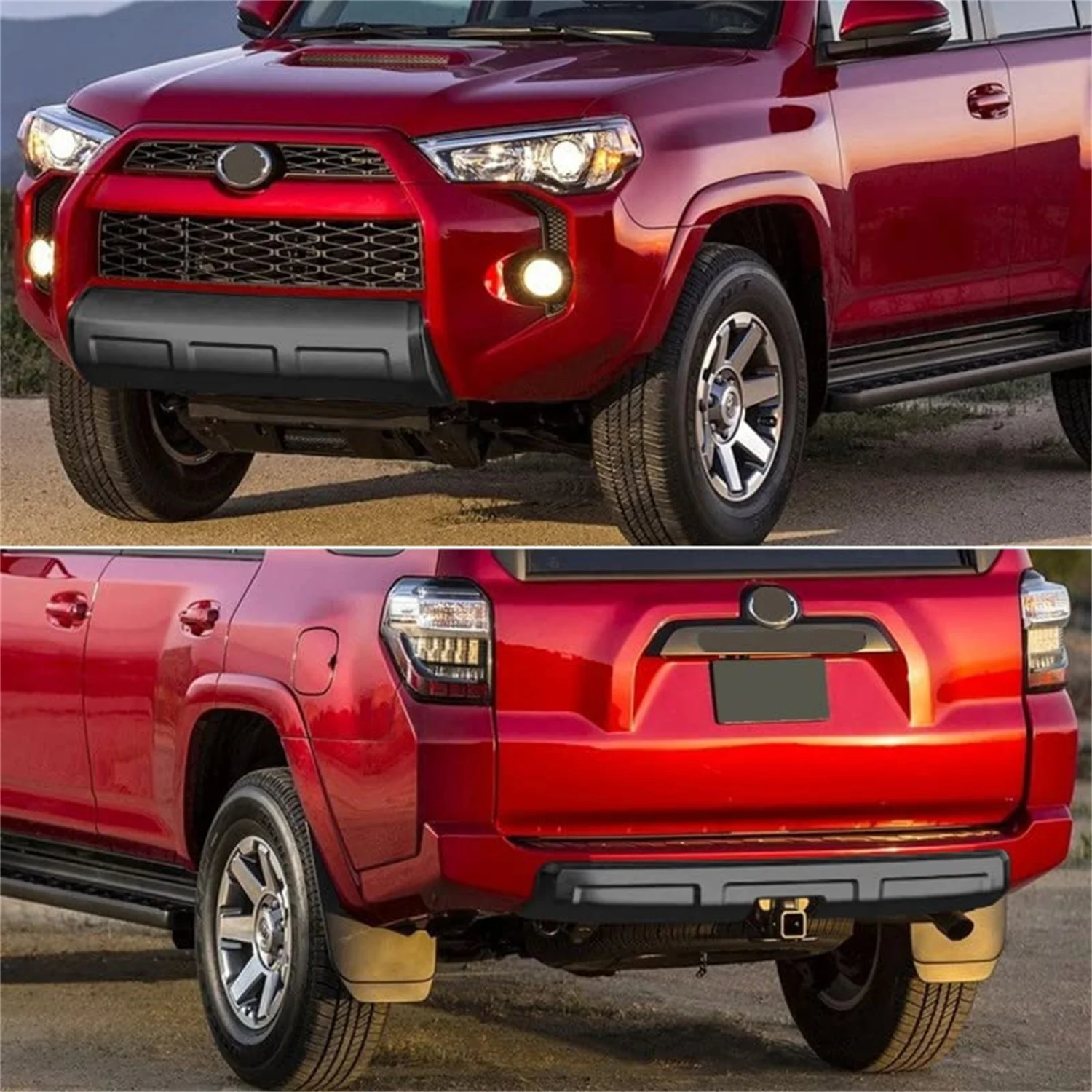 Nero opaco anteriore posteriore inferiore Valance pannello paraurti sostituzione accessori auto esterni 2 pezzi per Toyota 4runner 2014-2023