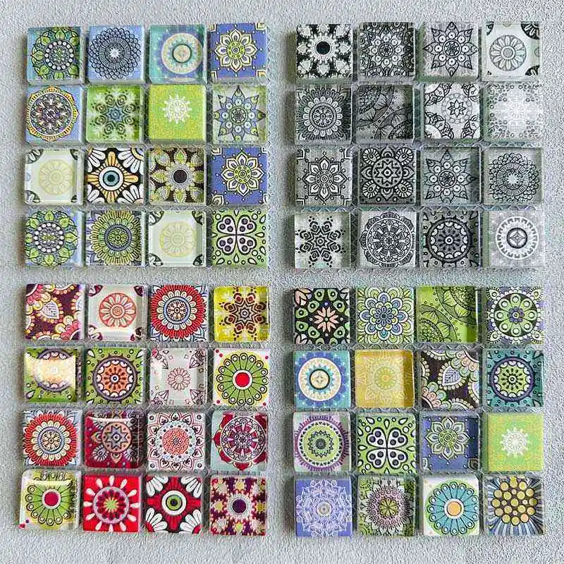 

100g Assorted Color Bohemian Glitter Glass Mosaic Tiles for DIY Crafts Supplies blue green wholesale bulkhobby arte 180