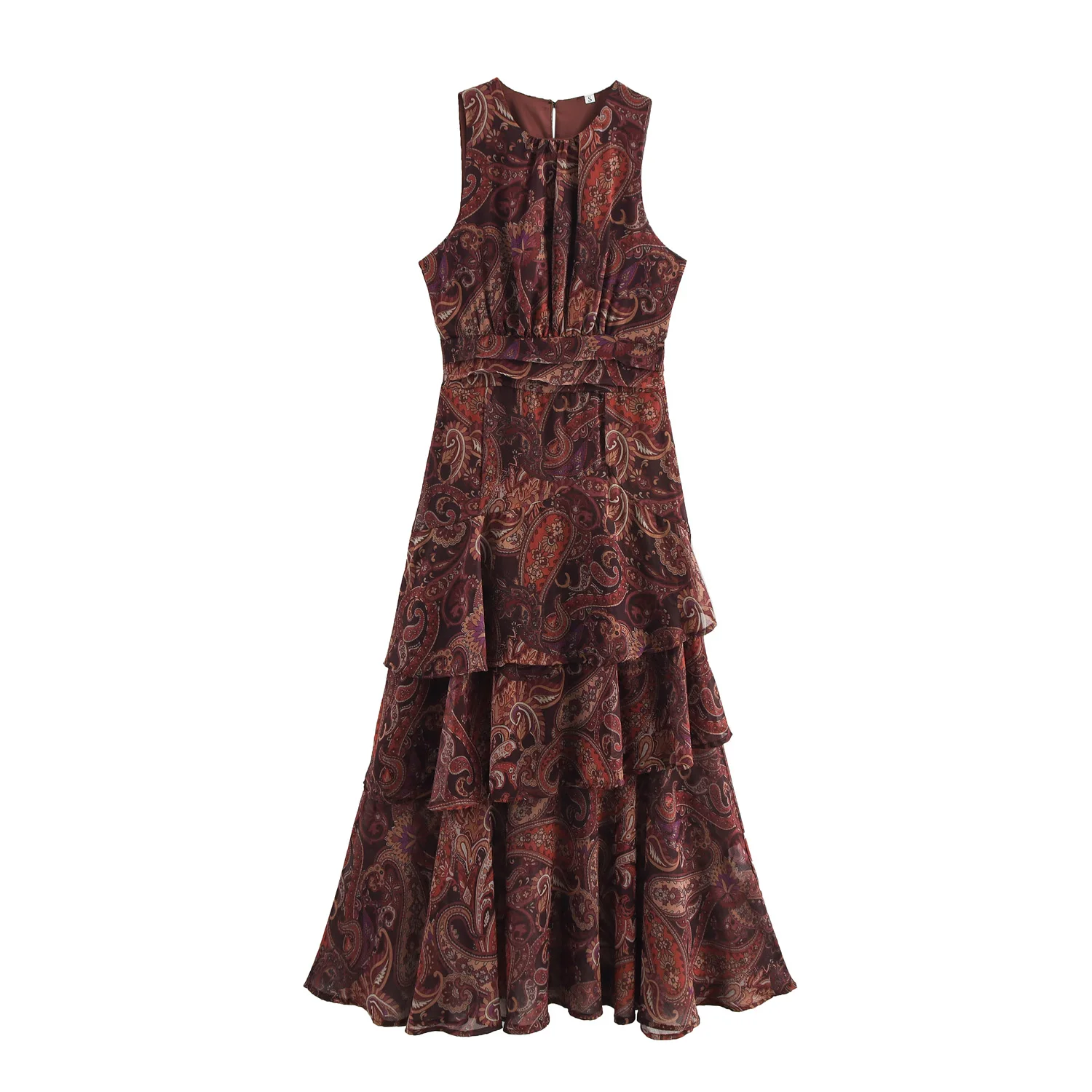 Vestido sin Mangas con Capas de Chifón Estampado a la Moda JNLEAOG, Nuevo Diseño de Primavera para Mujer, E Estilo de ...