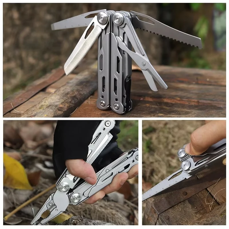 1 sztuka wielofunkcyjne szczypce kempingowe śrubokręt, Outdoor taktyczna wojskowa Survival Multitool kieszonkowy nóż składany