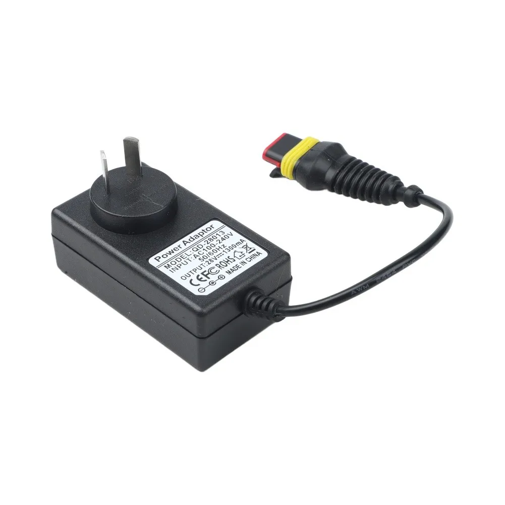 28V 1.3A Power Adapter with LED Charging Light for Robotic Lawnmowers Including 105 305 310 315 315X 405X 415X R50Li R70Li R75Li