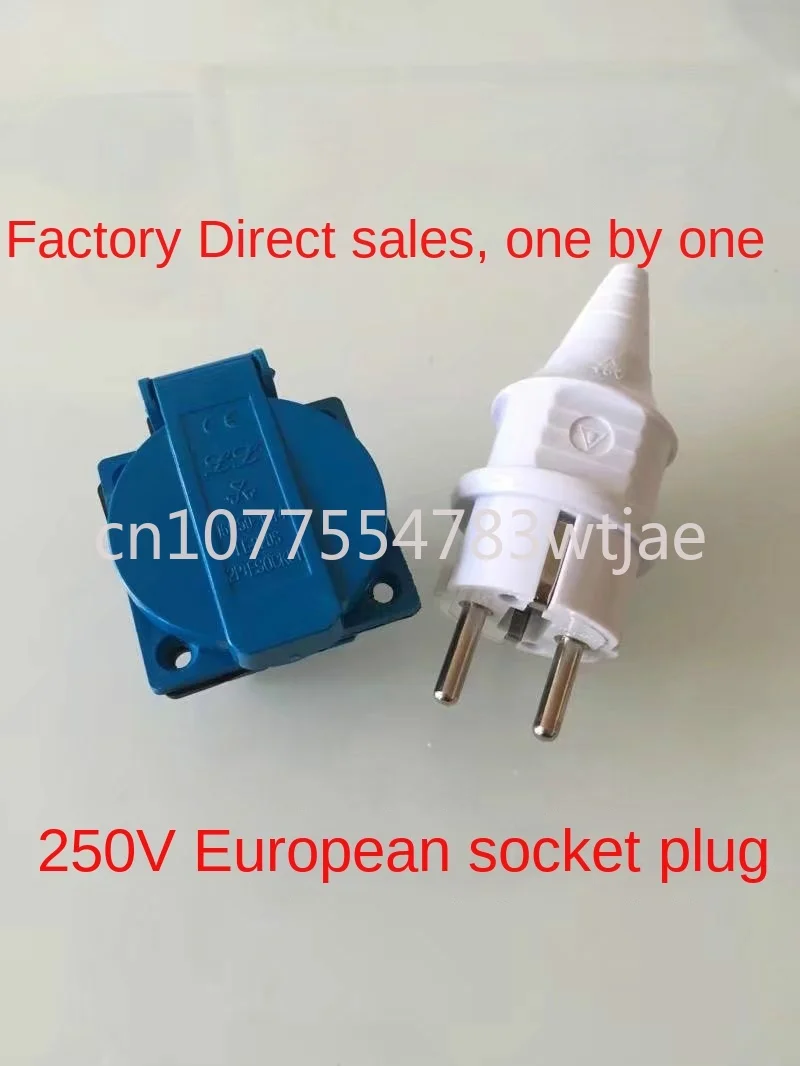 Gasoline generator accessories European style 250V plug socket, original all copper 16A generator socket, 2 holes