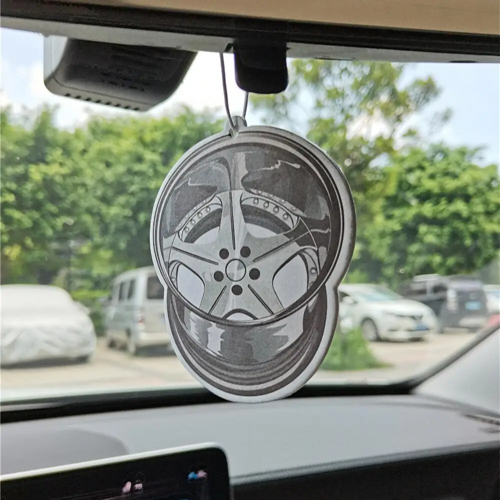 New Style Wheel Rim Air Freshener Hanging For Car Rear View Mirror Perfume Pendant JDM Solid Paper For BBS Auto Parts Wheel Hub